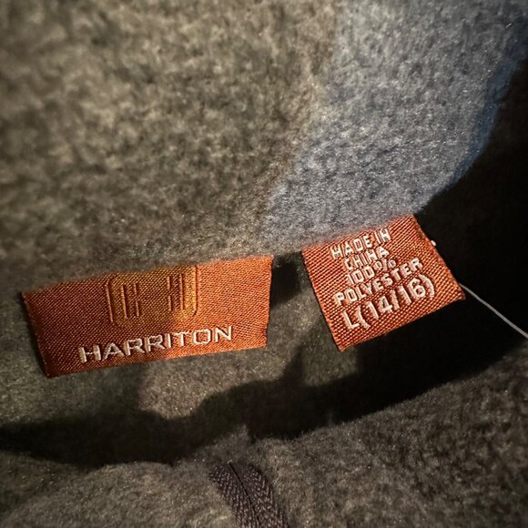 HARRITON WOMENS LARGE 14/16 GRAY FLEECE ZIP UP JACKET NEW - Picture 6 of 8